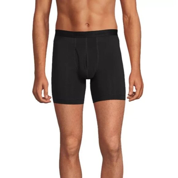 NEW Lands' End Men's XXL Boxer Briefs 3-Pack Black Nylon/Spandex - Picture 1 of 7